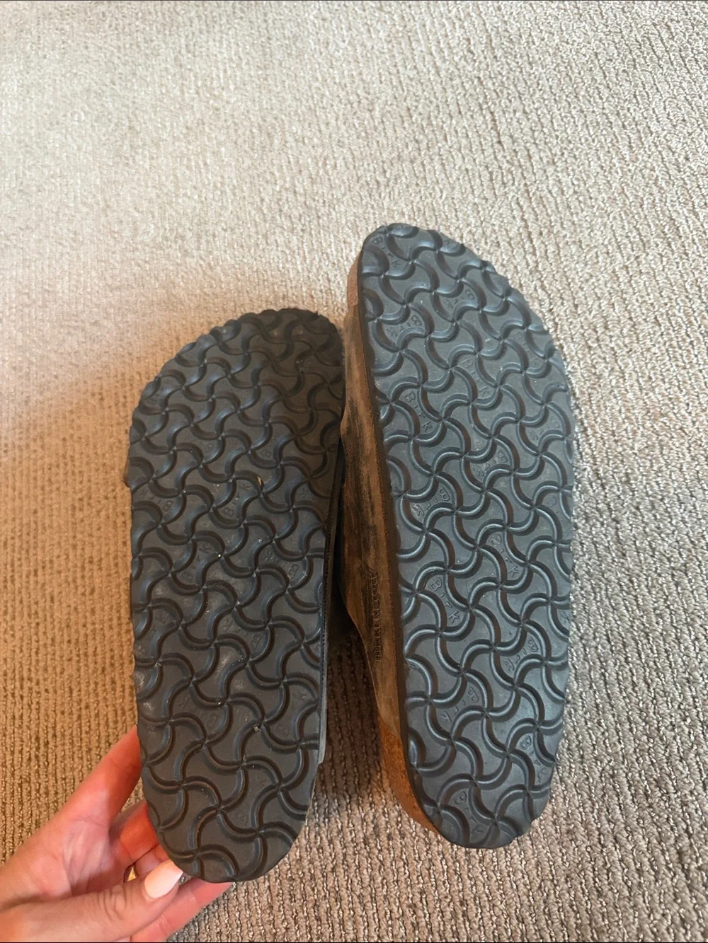 Birkenstock mens Double-Strap Sandals in gray